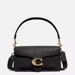 Coach Tabby Shoulder Bag 26 in black pebble leather with gold C hardware