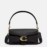 Coach Tabby Shoulder Bag 26 in black pebble leather with gold C hardware