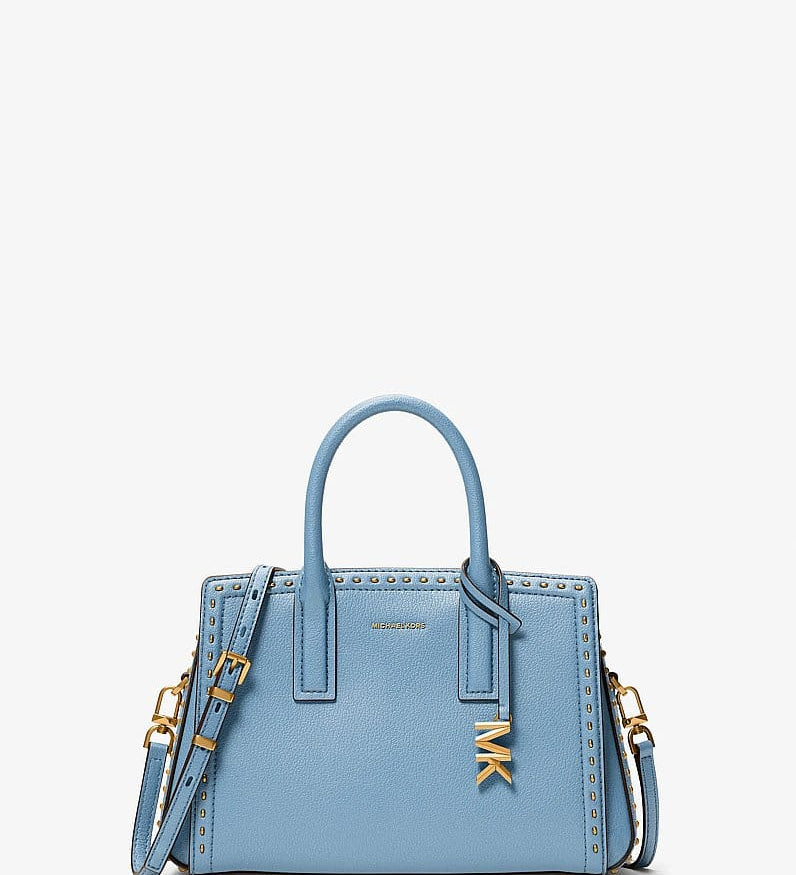 Michael Kors Blue Leather Satchel Bag