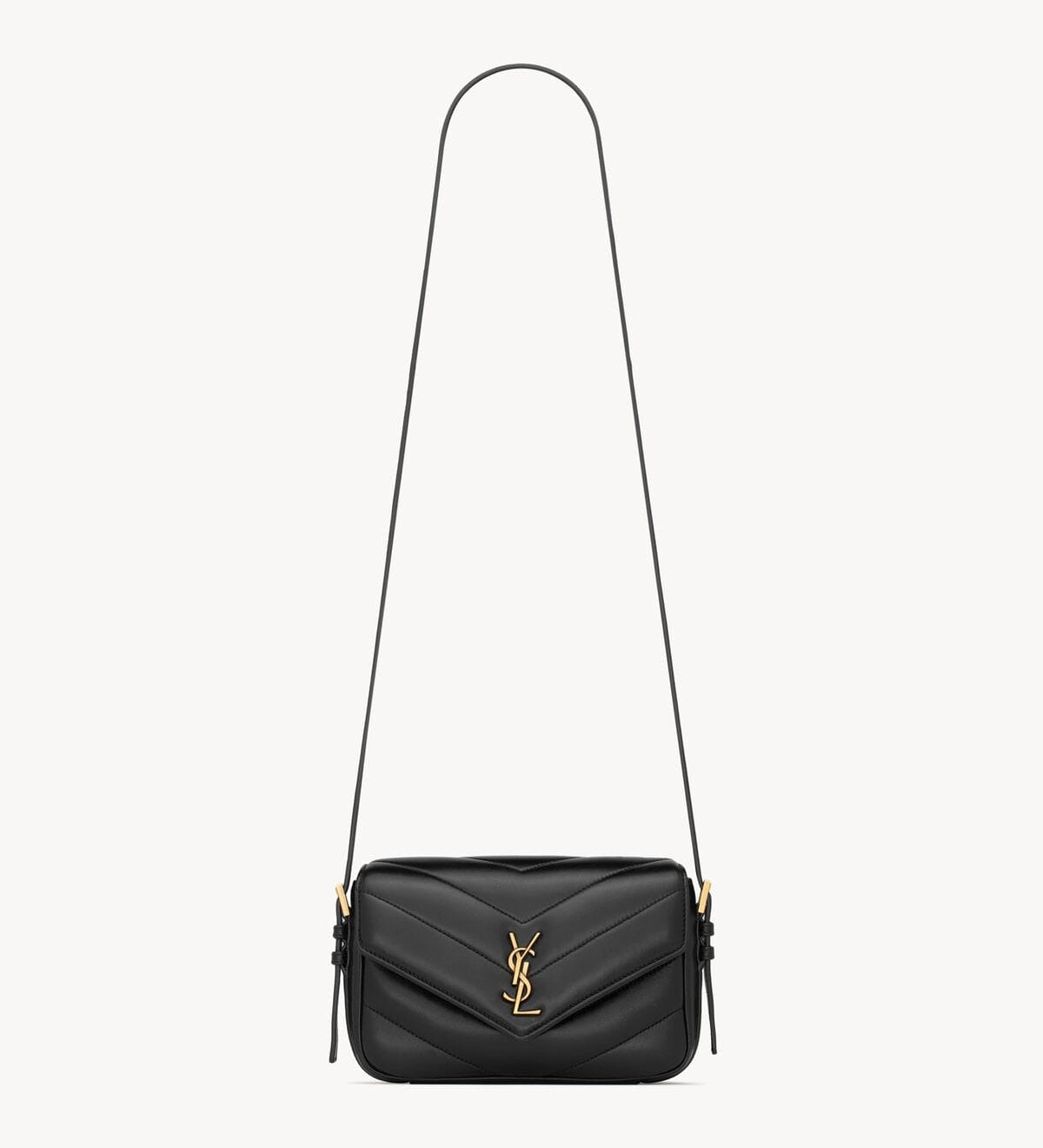 YSL Loulou Toy Bag in black quilted leather with gold hardware